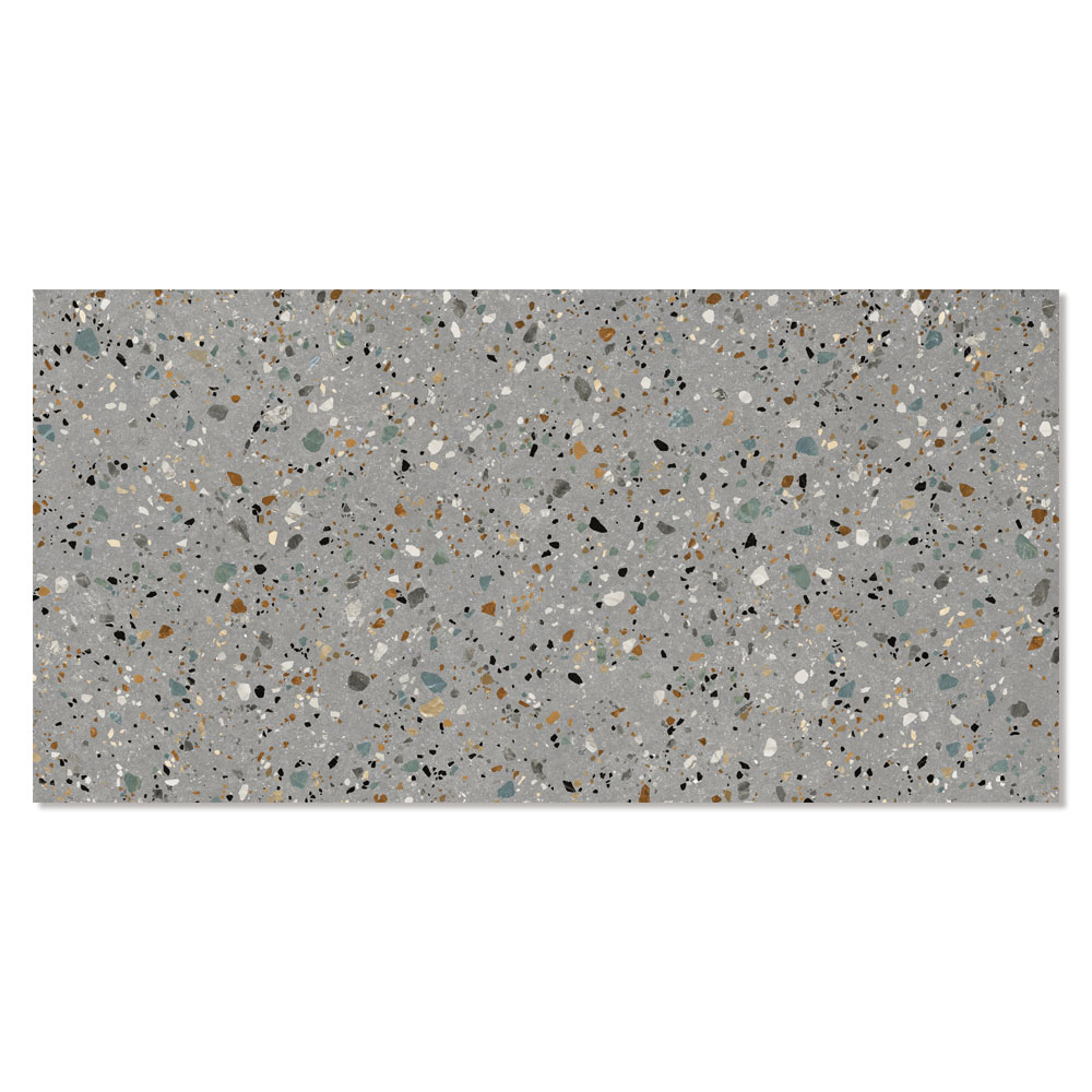Klinker Terrazzo Colorful Grå Mat 60x120 cm